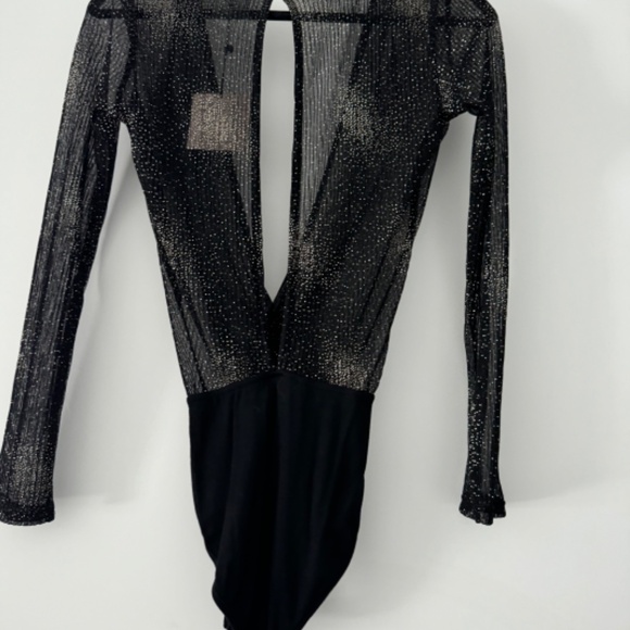 Wilhemina Metallic Bodysuit in Black & Gold superdown - Picture 6 of 7